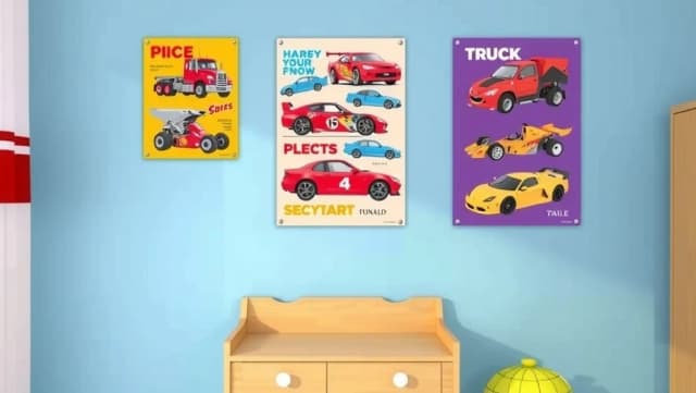 Poster bilar barn för barnrummet
