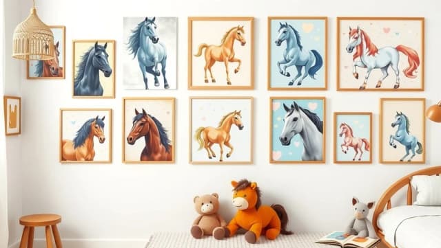 Poster häst barn för barnrummet