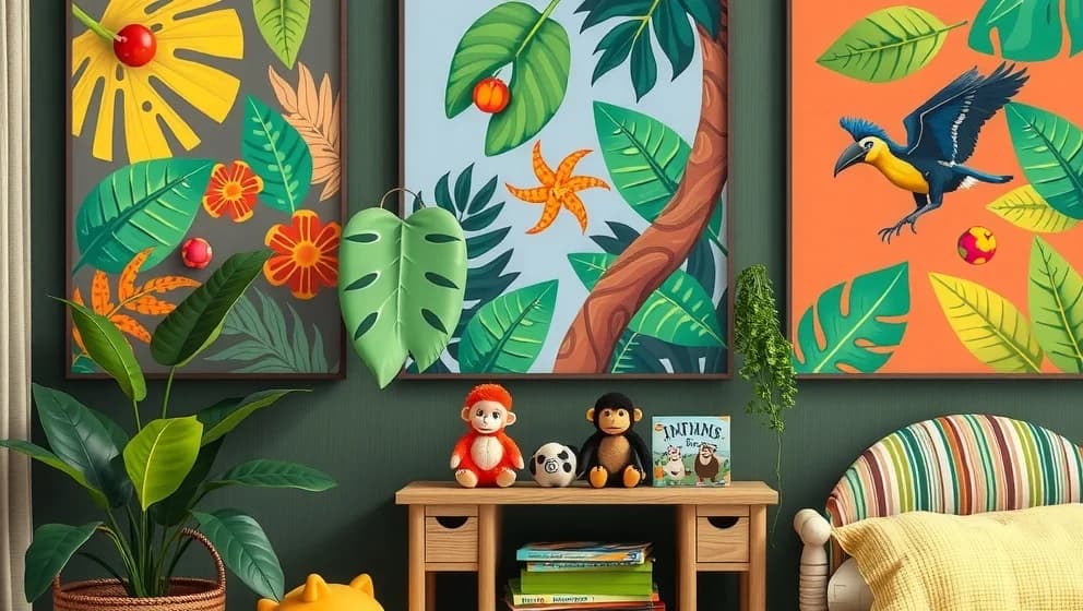 Barn poster jungle för barnrummet