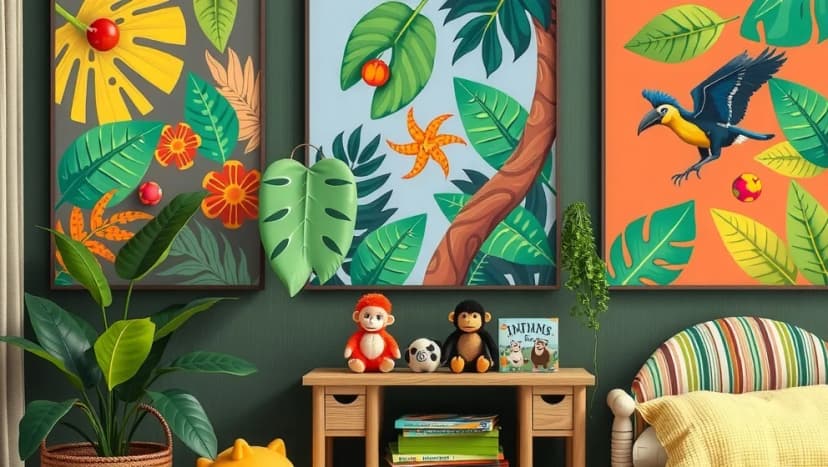 Barn poster jungle för barnrummet