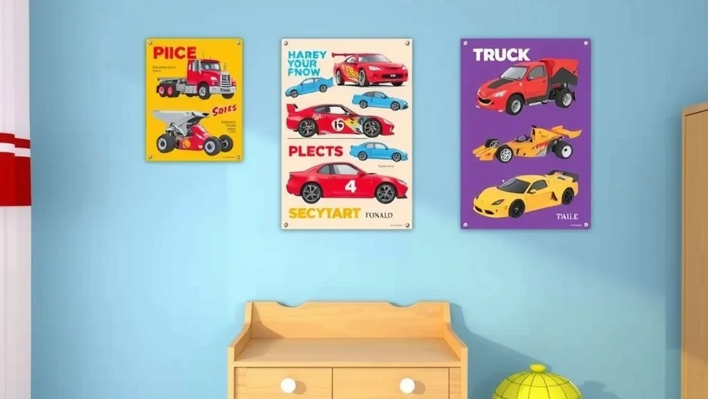 Poster bilar barn för barnrummet