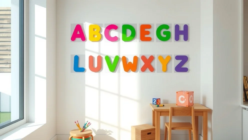 Poster bokstav barn för lärande och lek