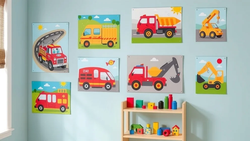 Poster fordon barn för väggdekoration