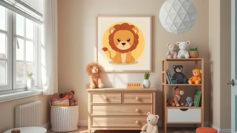 Poster lejon barn för barnrummet