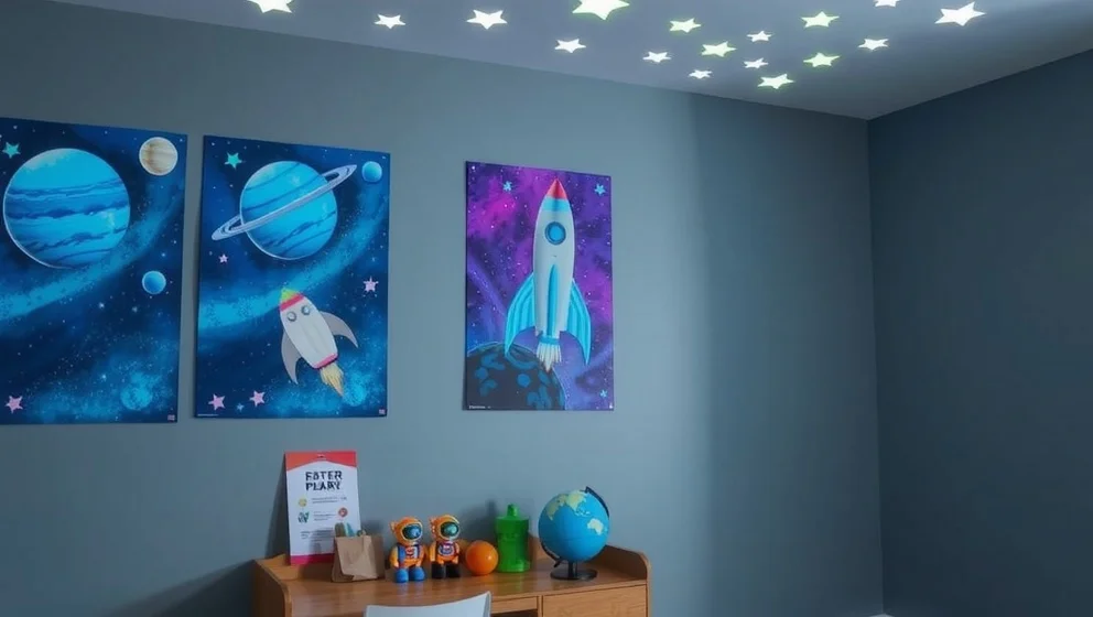 Poster rymden barn som inspirerar unga upptäckare