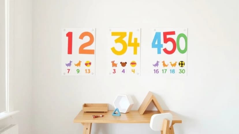 Poster med siffror för barn som lär sig räkna